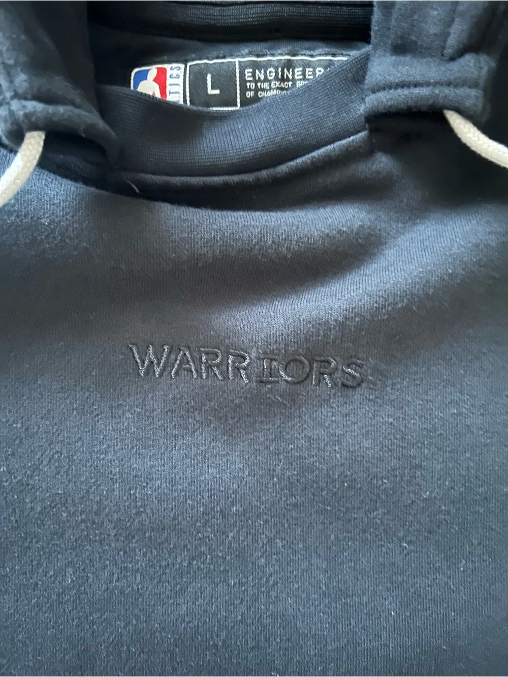 NBA Warriors Black Hoodie with White Drawstrings